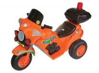  Мото на аккумуляторе 372 оранжевое с маячком и багажником, вес ребенка до 30 кг ОРИОН