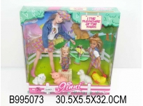  Кукла 83259 3шт, с животными, с аксессуарами в коробке 30,5*5,5*32см