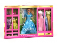 Кукла 6073 с гардеробом и аксессуарами, в коробке 53*6*32,5 см TM DEFA