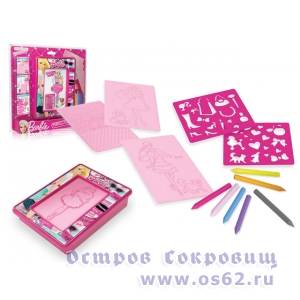  Набор BBMM1 для рисования в комплекте с рамкой, трафаретами и мелками в коробке Barbie