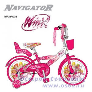  Велосипед 14 14038 ВМЗ Навигатор WINX,T1-тип,звон.,еврошатун,мяг.седло,бутил,2 корз.,диски в кол.,м