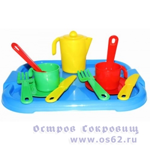  Набор детской посуды "Анюта" с подносом на 2 персоны