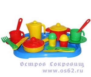  Набор детской посуды "Настенька" с подносом на 2 персоны