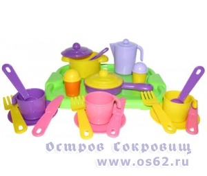  Набор детской посуды "Настенька" с подносом на 3 персоны