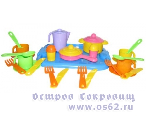  Набор детской посуды "Настенька" с подносом на 4 персоны