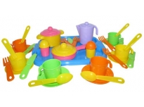  Набор детской посуды "Настенька" с подносом на 6 персон