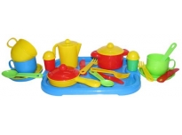  Набор детской посуды "Хозяюшка" с подносом на 3 персоны