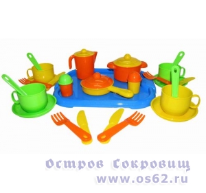  Набор детской посуды "Хозяюшка" с подносом на 4 персоны