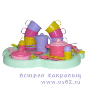  Набор детской посуды "Янина" с подносом на 6 персон